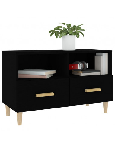 Mobile Porta TV Nero 80x36x50 cm in Legno Multistrato