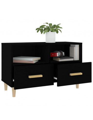 Mobile Porta TV Nero 80x36x50 cm in Legno Multistrato