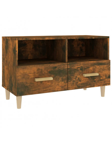 Mobile Porta TV Rovere Fumo 80x36x50 cm in Legno Multistrato