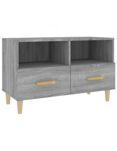 Mobile Porta TV Grigio Sonoma 80x36x50 cm in Legno Multistrato