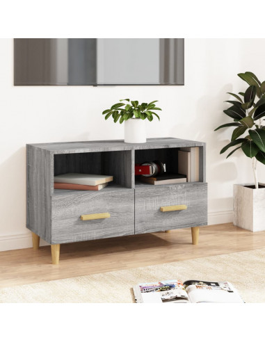 Mobile Porta TV Grigio Sonoma 80x36x50 cm in Legno Multistrato