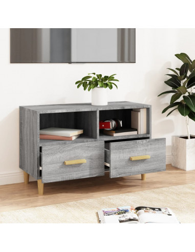 Mobile Porta TV Grigio Sonoma 80x36x50 cm in Legno Multistrato