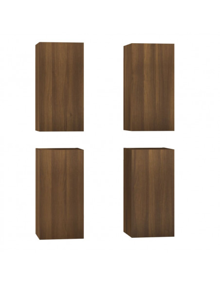Mobili TV 4 pz Rovere Marrone 30,5x30x60 cm Legno Multistrato