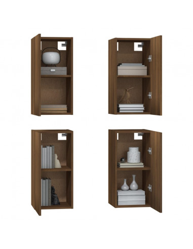 Mobili TV 4 pz Rovere Marrone 30,5x30x60 cm Legno Multistrato
