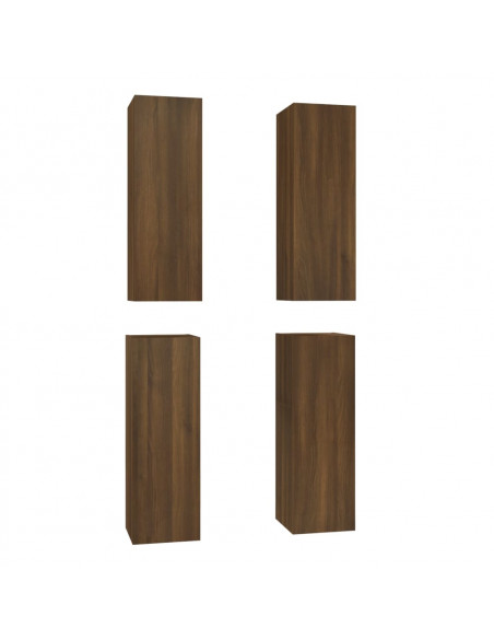 Mobili TV 4 pz Rovere Marrone 30,5x30x90 cm Legno Multistrato