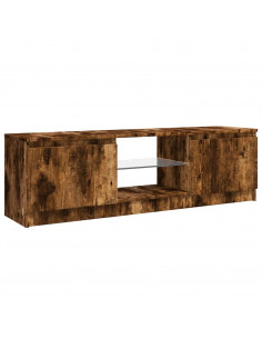 Mobile Porta TV con Luci LED Rovere Fumo 120x30x35,5 cm