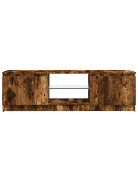 Mobile Porta TV con Luci LED Rovere Fumo 120x30x35,5 cm