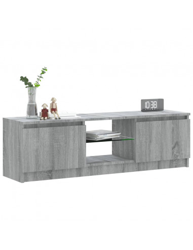 Mobile Porta TV con Luci LED Grigio Sonoma 120x30x35,5 cm