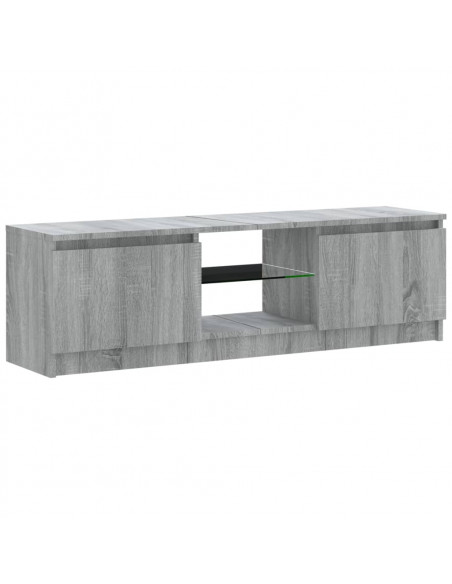 Mobile Porta TV con Luci LED Grigio Sonoma 120x30x35,5 cm