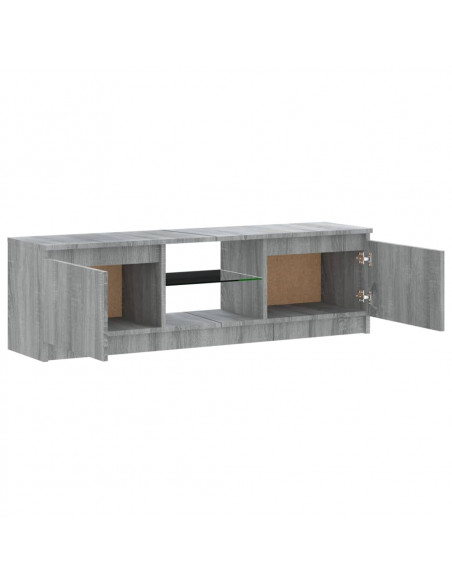 Mobile Porta TV con Luci LED Grigio Sonoma 120x30x35,5 cm