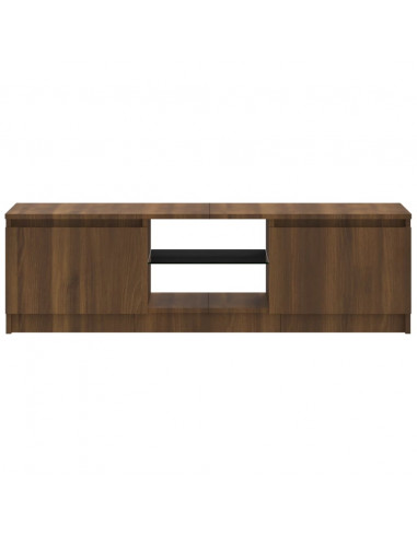 Mobile Porta TV con Luci LED Rovere Marrone 120x30x35,5 cm