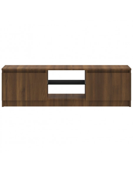 Mobile Porta TV con Luci LED Rovere Marrone 120x30x35,5 cm