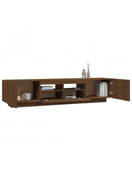 Set Mobili TV 2pz con Luci LED Rovere Marrone Legno Multistrato