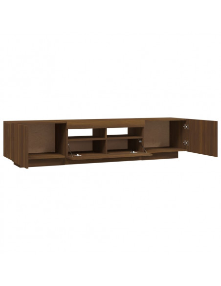 Set Mobili TV 2pz con Luci LED Rovere Marrone Legno Multistrato