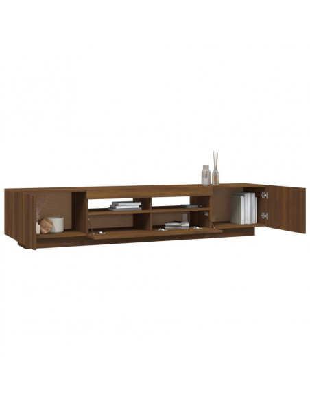 Set Mobili TV 2pz con Luci LED Rovere Marrone Legno Multistrato