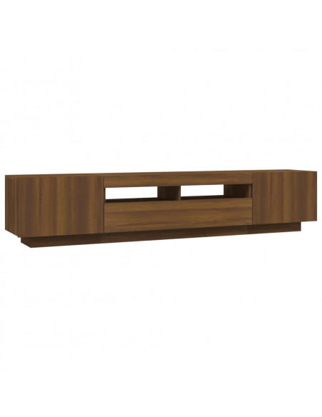 Set Mobili TV 2pz con Luci LED Rovere Marrone Legno Multistrato