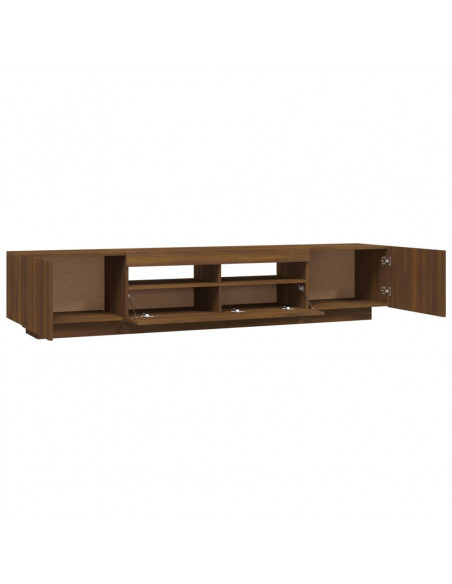 Set Mobili TV 2pz con Luci LED Rovere Marrone Legno Multistrato