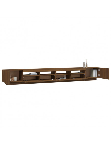 Set Mobili TV 3pz con Luci LED Rovere Marrone Legno Multistrato