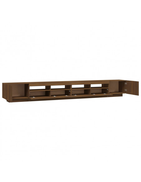 Set Mobili TV 3pz con Luci LED Rovere Marrone Legno Multistrato