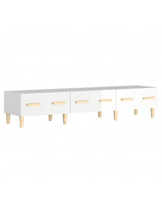 Mobile Porta TV Bianco Lucido 150x34,5x30 cm Legno Multistrato 2