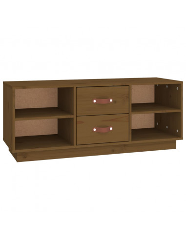 Mobile TV Miele 100x34x40 cm in Legno Massello di Pino