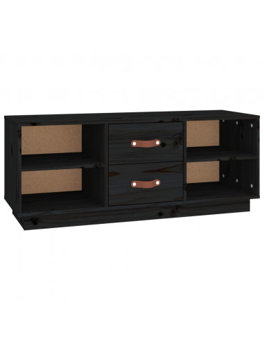 Mobile Porta TV Nero 100x34x40 cm in Legno Massello di Pino