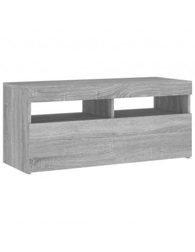 Mobile Porta TV con Luci LED Grigio Sonoma 90x35x40 cm