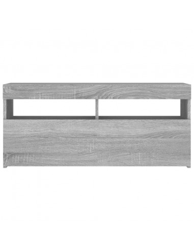 Mobile Porta TV con Luci LED Grigio Sonoma 90x35x40 cm