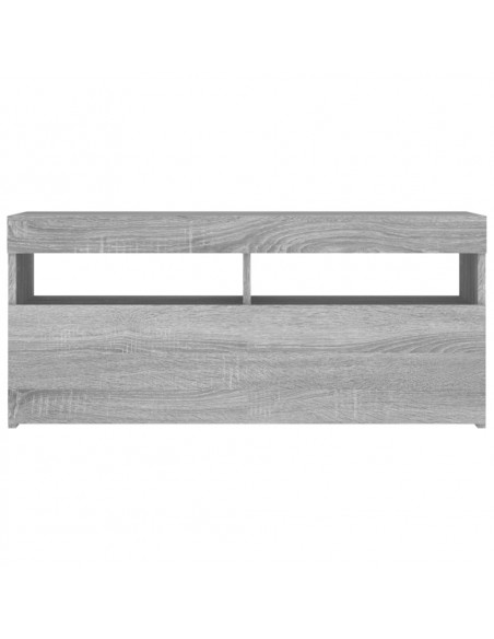 Mobile Porta TV con Luci LED Grigio Sonoma 90x35x40 cm