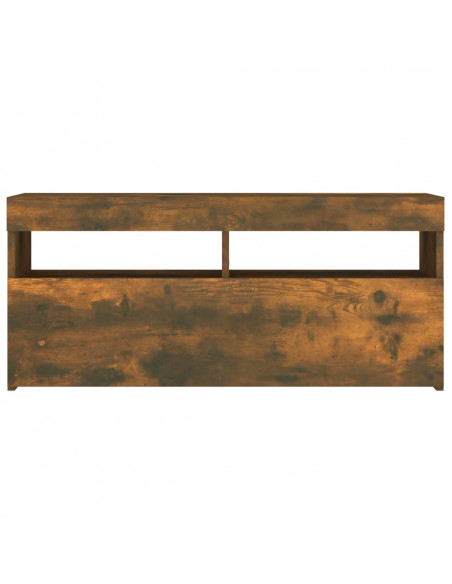 Mobile Porta TV con Luci LED Rovere Fumo 90x35x40 cm