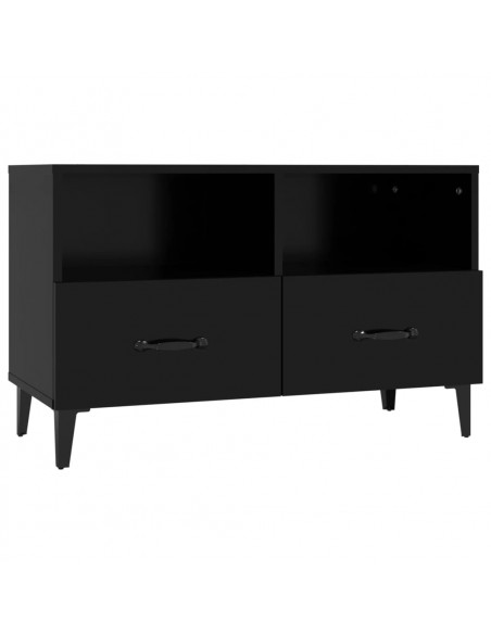 Mobile Porta TV Nero 80x36x50 cm in Legno Multistrato