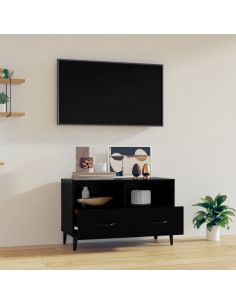 Mobile Porta TV Nero 80x36x50 cm in Legno Multistrato 2
