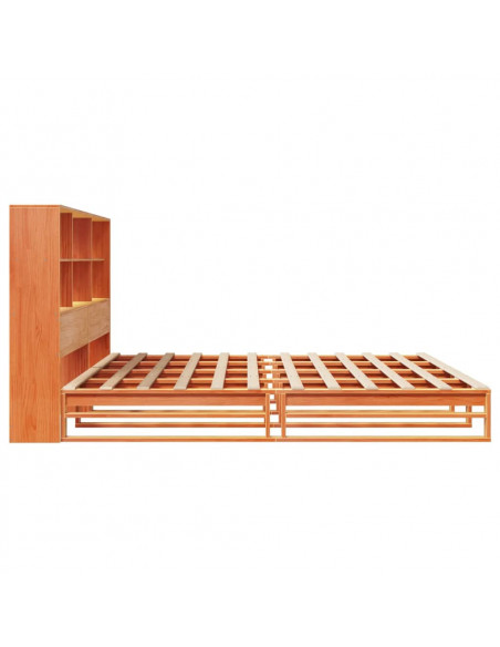 Letto Libreria senza Materasso Marrone Cera 180x200 cm Legno