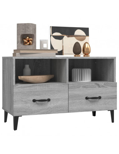 Mobile Porta TV Grigio Sonoma 80x36x50 cm in Legno Multistrato