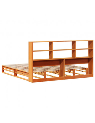 Letto Libreria senza Materasso Marrone Cera 180x200 cm Legno