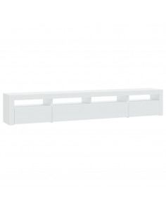 Mobile Porta TV con Luci LED Bianco 240x35x40 cm 2