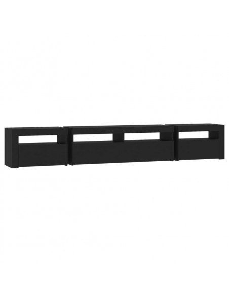 Mobile Porta TV con Luci LED Nero 240x35x40 cm
