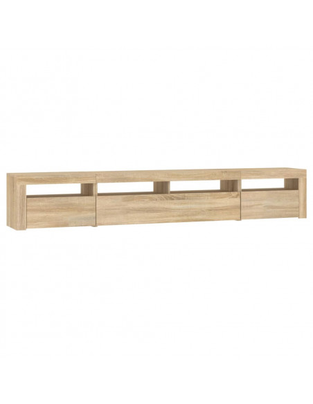 Mobile Porta TV con Luci LED Rovere Sonoma 240x35x40 cm