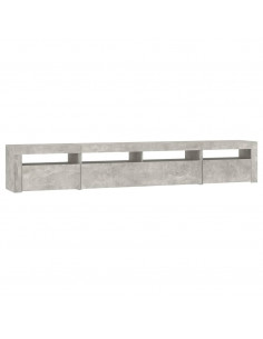 Mobile Porta TV con Luci LED Grigio Cemento 240x35x40 cm 2