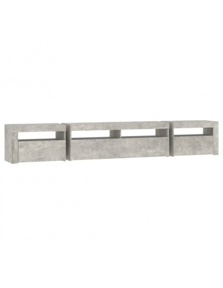 Mobile Porta TV con Luci LED Grigio Cemento 240x35x40 cm