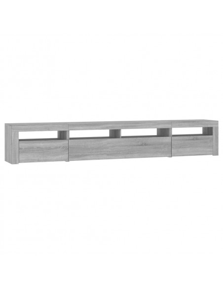 Mobile Porta TV con Luci LED Grigio Sonoma 240x35x40 cm