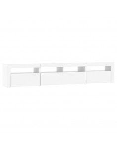 Mobile Porta TV con Luci LED Bianco 210x35x40 cm 2