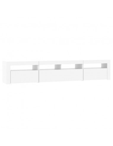 Mobile Porta TV con Luci LED Bianco 210x35x40 cm