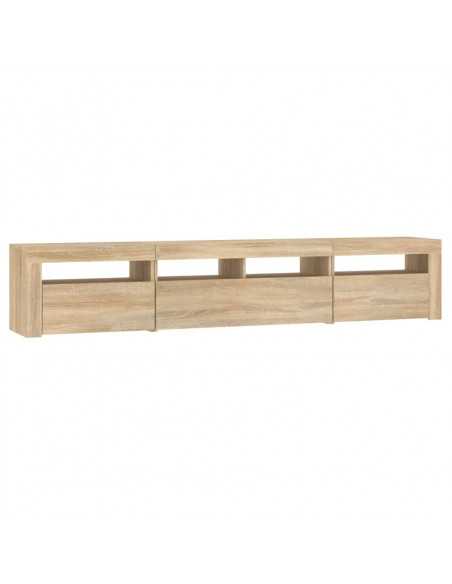 Mobile Porta TV con Luci LED Rovere Sonoma 210x35x40 cm