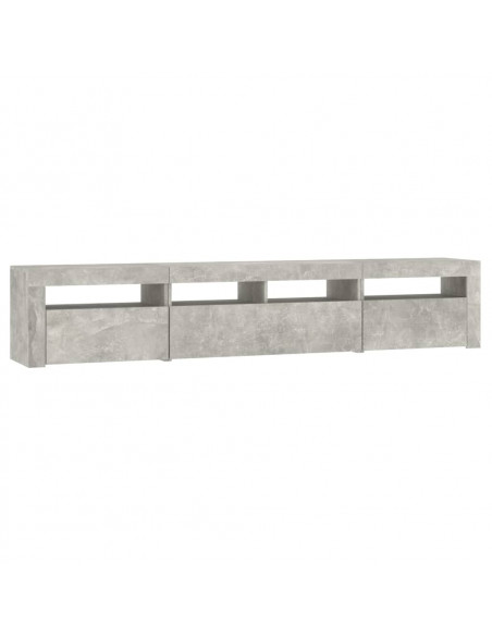 Mobile Porta TV con Luci LED Grigio Cemento 210x35x40 cm