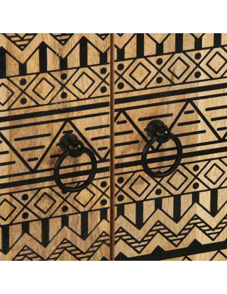 Credenza 60x33,5x100 cm in Legno Massello di Mango Grezzo