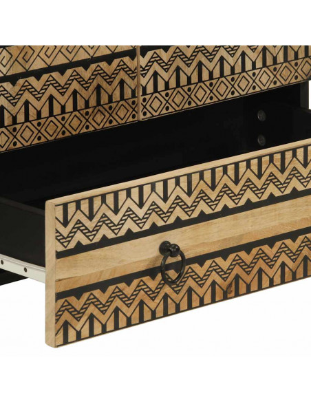 Credenza 60x33,5x110 cm in Legno Massello di Mango Grezzo