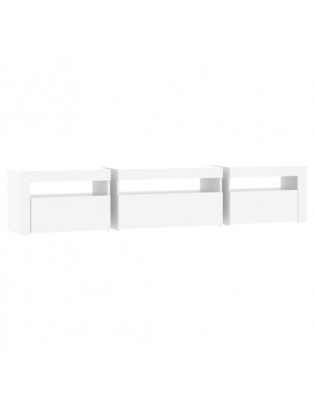 Mobile Porta TV con Luci LED Bianco 195x35x40 cm