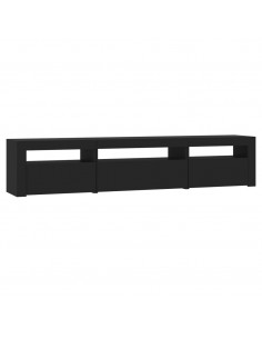 Mobile Porta TV con Luci LED Nero 195x35x40 cm 2