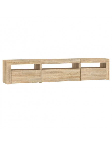 Mobile Porta TV con Luci LED Rovere Sonoma 195x35x40 cm